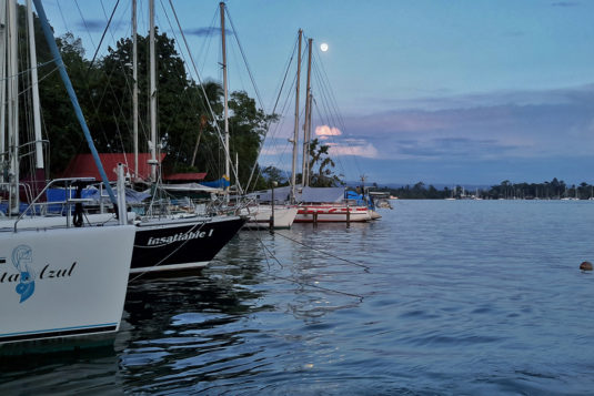 Tonight we stay along the water in private cabins.